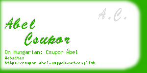 abel csupor business card